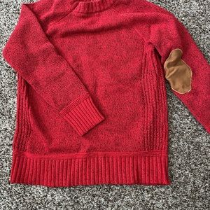 Cute sweater I don’t know the brand. But, the leather on the elbows is adorable!